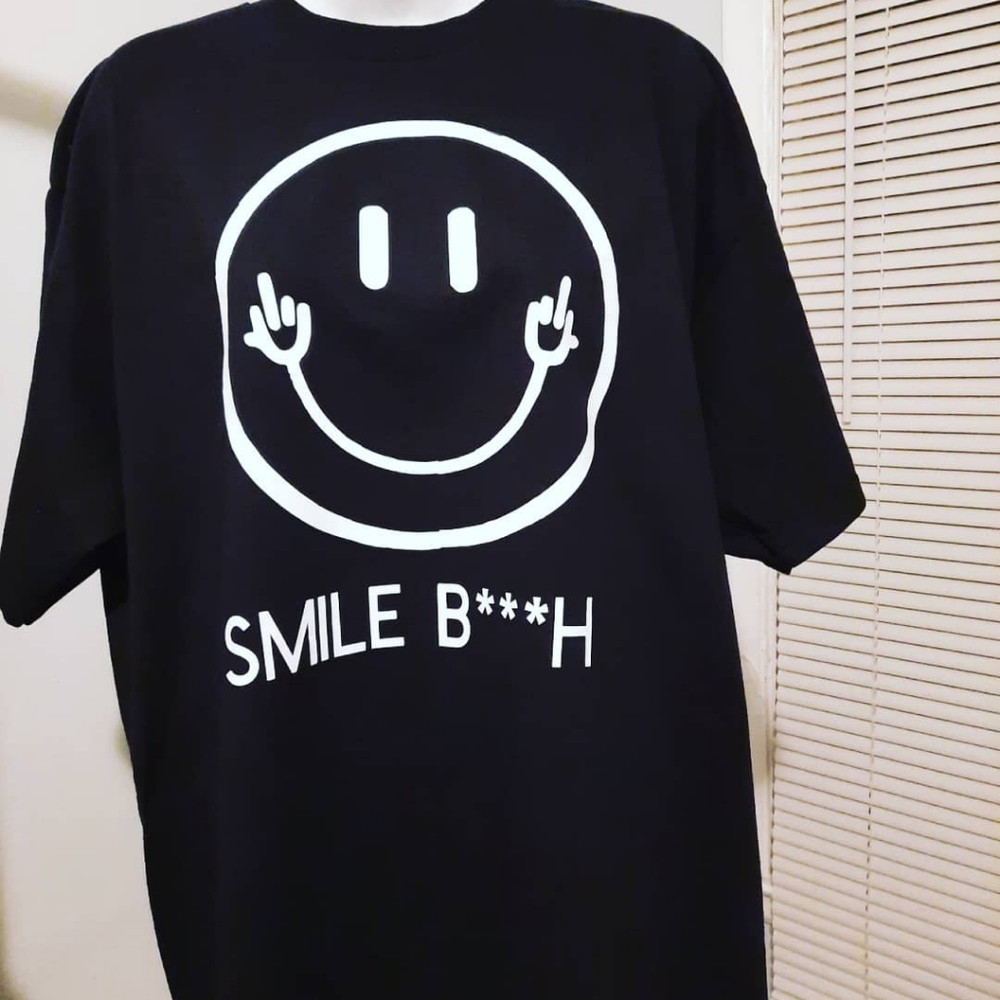 Black Graphic custom t shirt.